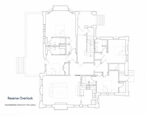 Floor plan for 1 bed, 1 bath, 1747 sqft